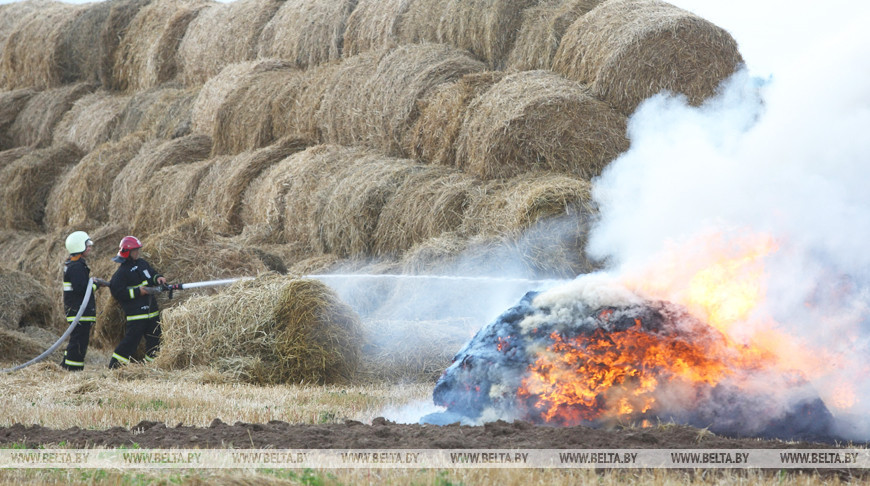 В Волковысском районе в поле сгорело 120 т соломы
