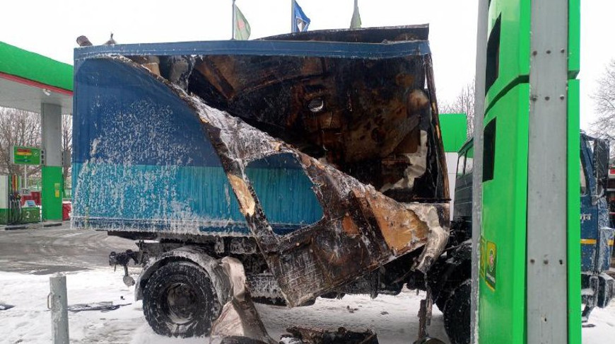 На АЗС в Могилеве взорвался газовый баллон в грузовике