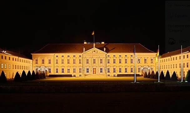 Власти Германии ради экономии отключат ночную подсветку президентского дворца Бельвю