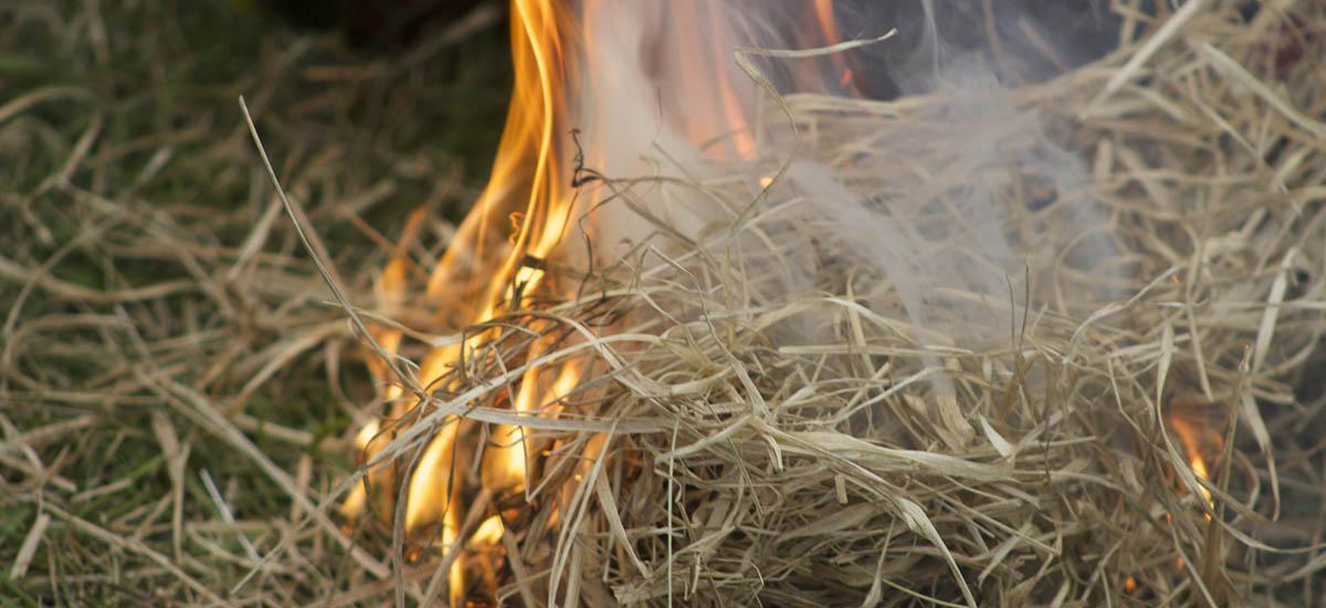 20 тонн сена в рулонах уничтожил пожар в Кричевском районе