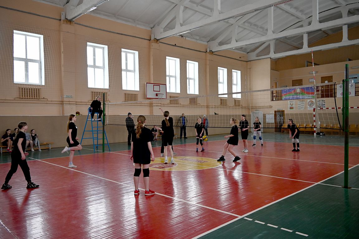 В Хотимском спорткомплексе выявляли сильнейшего волейбольные дружины девушек двух городских школ